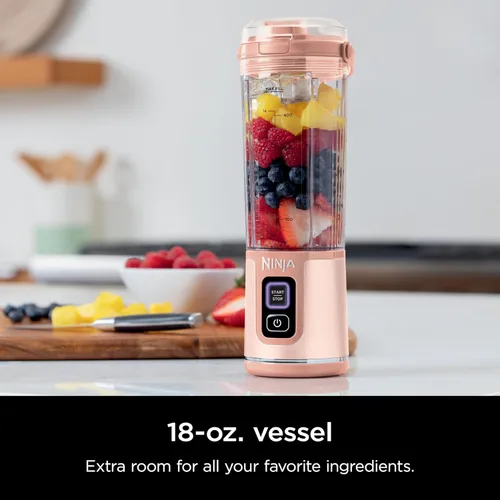 Vista 60 de Ninja BC155PS Blast - Licuadora portátil de dos unidades, inalámbrica, recipiente de 18 onzas, licuadora personal para batidos y smoothies, sin BPA