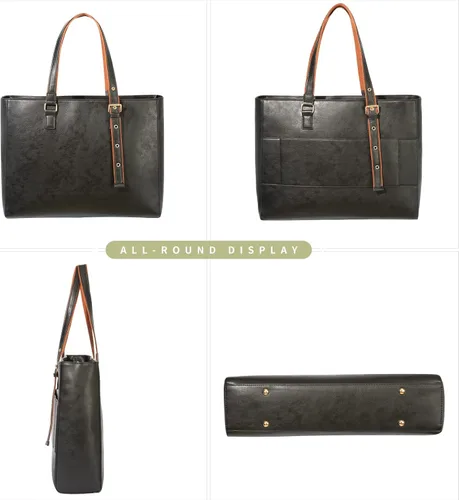 Vista 7 de CHIENTUNG Leather Laptop Tote Bag for Women Large Professional Briefcase Work Bag with 4 Compartments Up to 15.6 inch