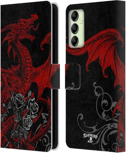 Vista 11 de Head Case Designs Officially Licensed Alchemy Gothic Caduceus Rex Dragon Leather Wallet Case Compatible with Samsung Galaxy A14 5G