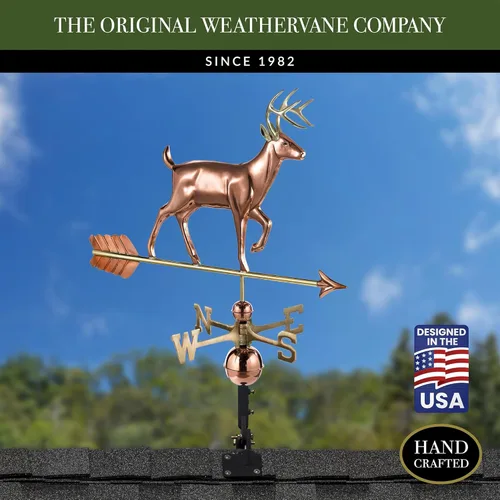 Vista 2 de Good Directions Veleta blanca de cola / ciervo, cobre puro, techo, decoración de techo, vida silvestre