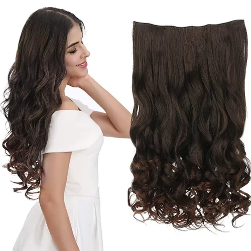 Vista 52 de REECHO Extensiones de cabello rubio, 20 pulgadas, extensiones de cabello grueso y largo con clip, extensiones de cabello sintético suave natural