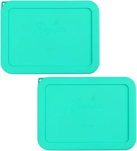 Vista 14 de Sophico Tapa de almacenamiento rectangular de silicona para 6 tazas de repuesto para cuencos de vidrio Pyrex 7211-PC, recipiente no incluido (MIX)