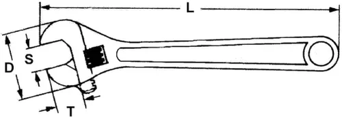 Vista 2 de Teng Tools Llave industrial ajustable de 4 pulgadas con escala graduada - 4001, plata