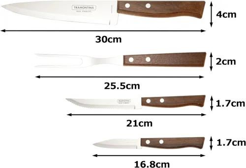 Vista 7 de Tramontina Juego de 4 cubiertos para barbacoa (paquete de plástico) tradicional