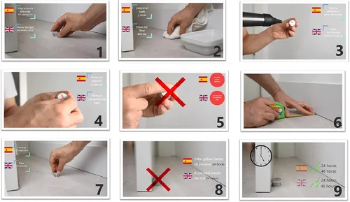 Vista 8 de EVI Tope de puerta adhesivo 1.37 x 0.8 pulgadas Base roscada Caucho negro Latón Acabado de cuero envejecido Incluye tornillo + anclaje