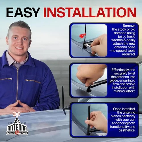Vista 5 de AntennaMastsRus Antena de Goma Corta se Ajusta a Chevrolet Silverado 1500 (2006-2026), La Original de 6 3/4 Pulgadas, A Prueba de Lavado