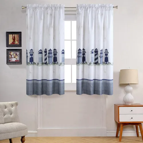 Vista 21 de Cortina de ducha Tremiti Aqua Starfish de poliéster, cortinas impermeables para baño con rayas verdes impresas, 72" x 78" extralarga