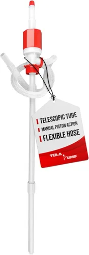 TERA PUMP TRDRUM40 (sin BPA) Bomba de tambor de combustible manual compacta resistente portátil con longitud ajustable para barriles de tambor de 55