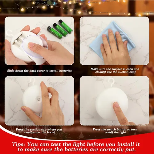 Vista 7 de 6 luces de estrella de Navidad para ventana, letreros iluminados de Navidad, coloridos que funcionan con pilas, luces de silueta con gancho