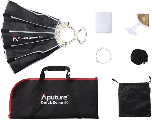 Vista 9 de Aputure Light Dome Quick Dome 60 Softbox, 23.6 in (2 pies) Circular Bowens Mount con diseño de liberación rápida, incluye difusión, rejilla
