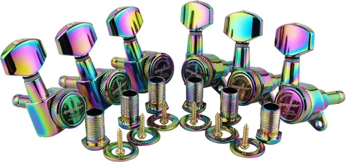 Vista 16 de Guyker Afinadores de bloqueo de guitarra (3L + 3R Handed) – Clavijas de afinación de cuerda de bloqueo 1:18 Cabeza de máquina con mango hexagonal