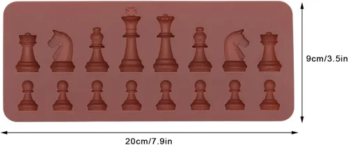 Vista 4 de Moldes de chocolate, 4 piezas de 7.9 x 3.5 pulgadas, de silicona de grado alimenticio, moldes de caramelo de chocolate en forma de ajedrez, molde