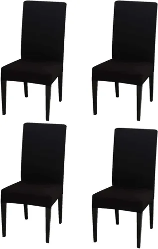 Vista 16 de Chickwin Paquete de 4 fundas para sillas de comedor, color amarillo, elásticas Parsons, fundas para sillas de comedor, con respaldo alto, sin