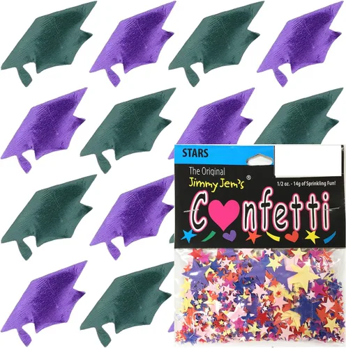 Vista 16 de Confetti Grad Cap Negro, Azul Marino Combo - 2 bolsas de media onza (1 oz)