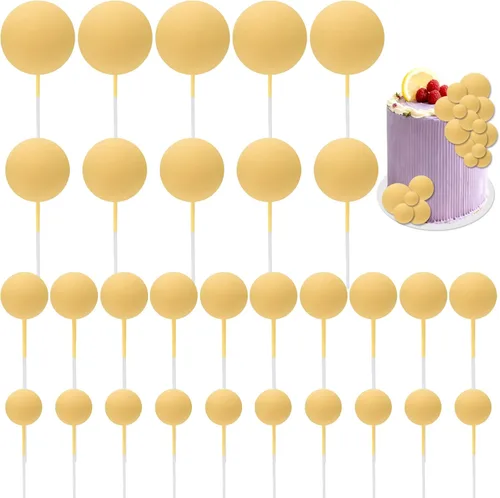 Vista 15 de 30 piezas de bolas para decoración de tartas, decoración de tartas de bolas, decoración de cupcakes para fiesta de cumpleaños, baby shower, boda