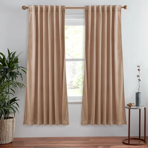 Vista 70 de StangH Cortinas de Terciopelo 42x84 pulgadas Beige Camello Oscurecedoras Resistentes al Calor Cobertura de Ventana Aplastadas Decoración del Hogar