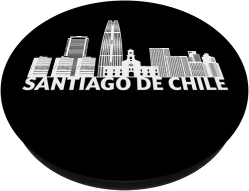 Vista 2 de Santiago de Chile City Skyline Silhouette Outline Sketch PopSockets Swappable PopGrip
