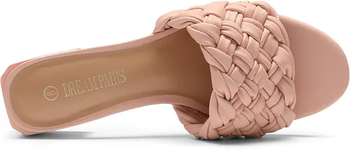 Vista 4 de DREAM PAIRS Sandalias trenzadas de tacón bajo para mujer, elegantes para el verano