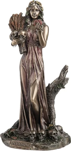 Vista 2 de Veronese Design Estatua griega de 10,25 pulgadas con acabado de bronce antiguo de Perséfone de la vegetación y el inframundo