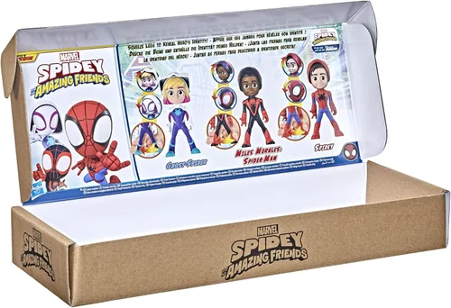 Vista 3 de Marvel Hasbro - Paquete de figuras de acción de Spidey y sus increíbles amigos, revelación de héroe, con función de máscara abatible, a escala de 4