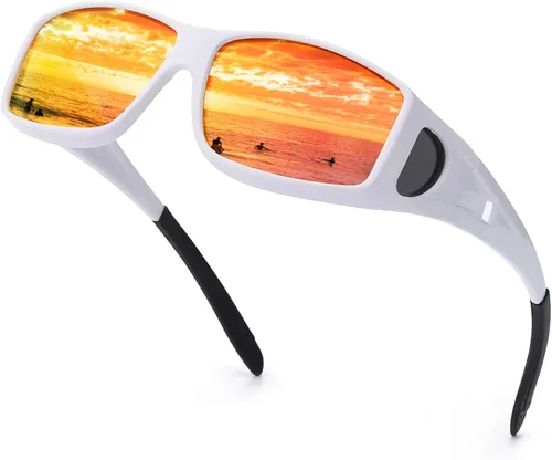 IGnaef Gafas de sol para hombres y mujeres gafas de sol envolventes que se ajustan sobre gafas de prescripción protección UV400 polarizadas