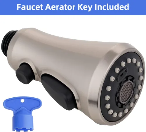 Vista 7 de iFealClear Cabezal de llave de cocina universal desplegable de repuesto, cabezal de llave anti-salpicaduras de 3 funciones para fregadero de cocina