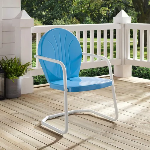 Vista 6 de Crosley Furniture CO1001A-AQ Griffith - Silla retro de exterior, de metal