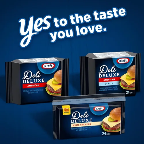 Vista 8 de Kraft Rebanadas de queso americano blanco Deli Deluxe (bolsa de 24 unidades)