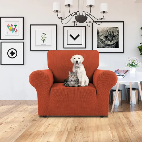 Vista 2 de LURKA Fundas Elásticas para Silla Sofá de 1 Pieza Cubiertas de Sofá para Protector de Muebles Sofá Cubiertas Completas con Parte Inferior Elástica