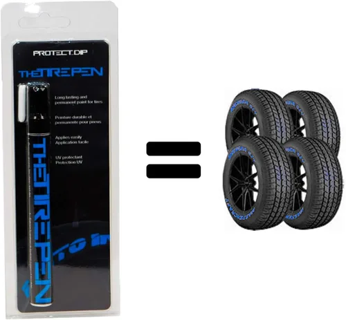 ProtectDIP - Rotulador de pintura para neumáticos azul – Marcador permanente impermeable para letras de coches y motocicletas – Paquete de 4 colores