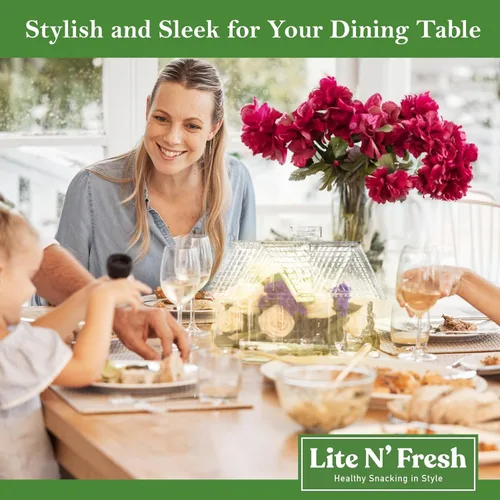 Vista 7 de Lite N' Fresh Juego de cajas de contenedores, decoración del hogar en forma de casa con luz solar, centro de mesa para comedor y cocina, elegante