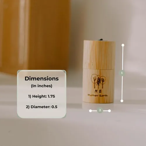 Vista 5 de Hilo dental de carbón de bambú biodegradable vegano con recipiente de bambú recargable, recarga incluida, cera de candelilla natural, 164.0 ft x 2