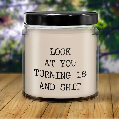 Vista 4 de Ideas de regalos de cumpleaños número 18 para fiesta de cumpleaños número 18 cumpleaños 18 cumpleaños mira tu vela, velas de soja natural 9oz Ak4003