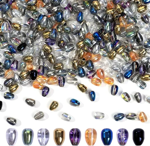 Vista 7 de Variadas Cuentas de Cristal de Vidrio para Hacer Joyería, Trabajo de Lámpara DIY, Cuentas Espaciadoras de Vidrio, Cuentas de Cristal