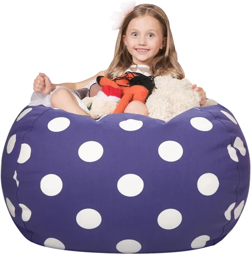 Vista 41 de WEKAPO - Puf con cremallera para guardar juguetes de peluche, hecho de lona de algodón de alta calidad, extragrande de 38 pulgadas, ideal