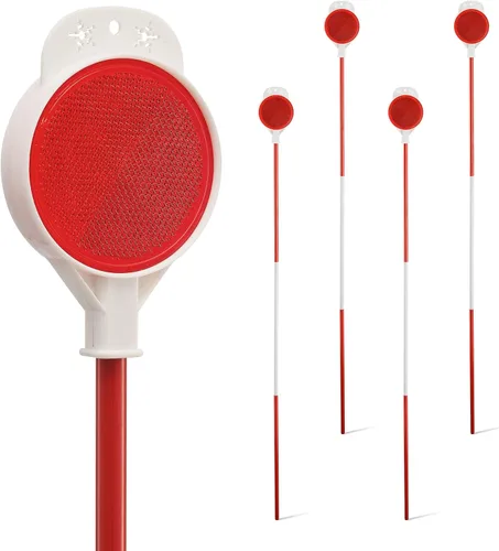 Marcadores de entrada de vehículos, marcadores reflectantes de doble cara de entrada de vehículos altamente visibles, estacas de nieve de metal de