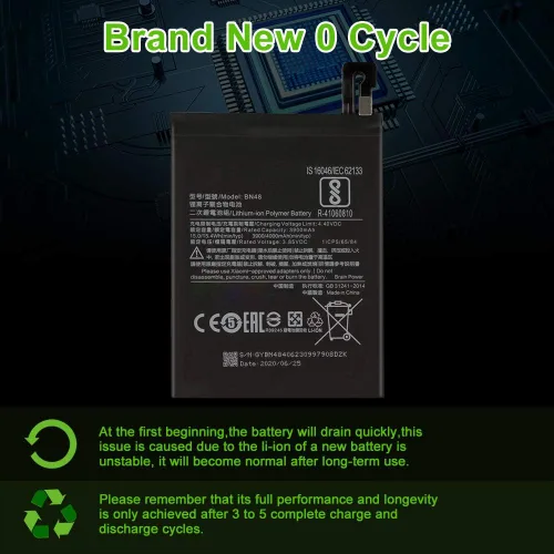 Vista 6 de WUHAO Batería BN48 actualizada para Xiaomi Redmi Note 6 Pro Batería de repuesto con cinta adhesiva Kit de reparación de herramientas