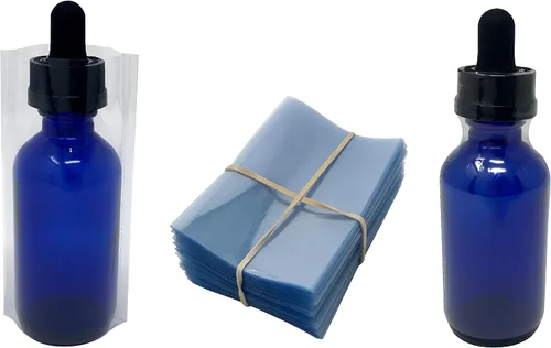 Vista 19 de Banda retráctil perforada transparente de 4.528 x 1.102 in para frascos de cosméticos, tarros de plástico y tarros Mason de boca regular