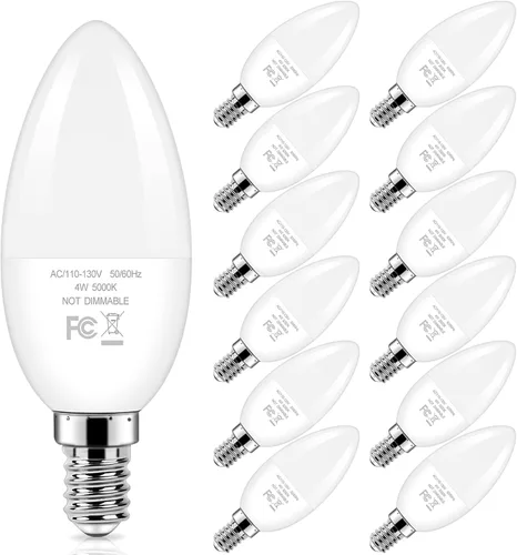 Vista 11 de Bombillas Brightever de candelabro E12 LED, equivalentes a 40 vatios, 4 W, blanco cálido 2700 K, bombillas para ventiladores de techo, luces de vela