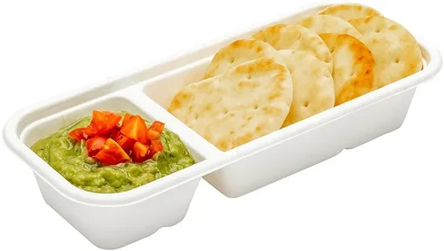Vista 7 de Restaurantware Solo tapas: tapas pulp tek de 9 x 4 pulgadas para contenedores de bagazo de 17 onzas, 100 tapas herméticas para contenedores