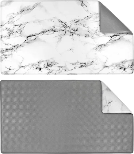 Vista 7 de OPUX - Tapete de cocina antifatiga, reversible, acolchado con espuma viscoelástica, alfombra de cocina, impermeable, antideslizante, cómoda