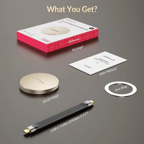 Vista 8 de GiGimundo SSD portátil magnético de 512 GB, hasta 2000 MB/s, unidades externas de estado sólido con USB-C 3.2 Gen 2x2 compatibles con iPhone