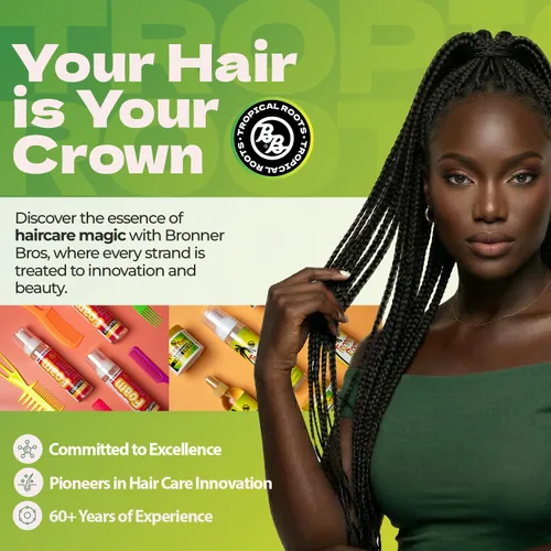 Vista 7 de Bronner Bros Tropical Roots - Espuma hidratante para esculpir – Con vitamina E y B5, extractos de guayaba y granada – Hidratante, nutritiva