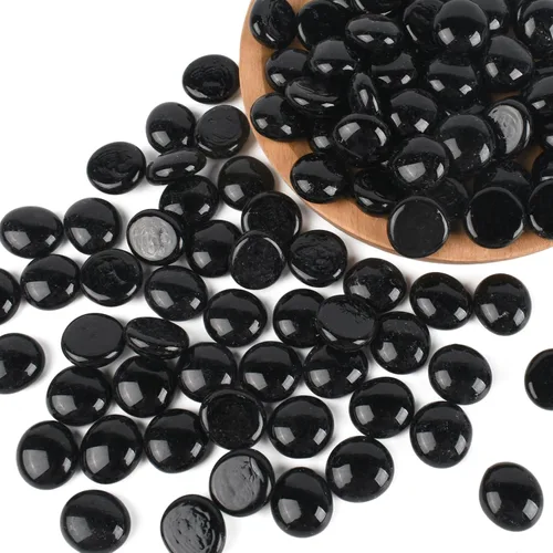 Canicas de vidrio plano, 1 libra de cuentas de vidrio planas para rellenos de jarrones, gemas de fondo plano, decoración de guijarros de acuario,