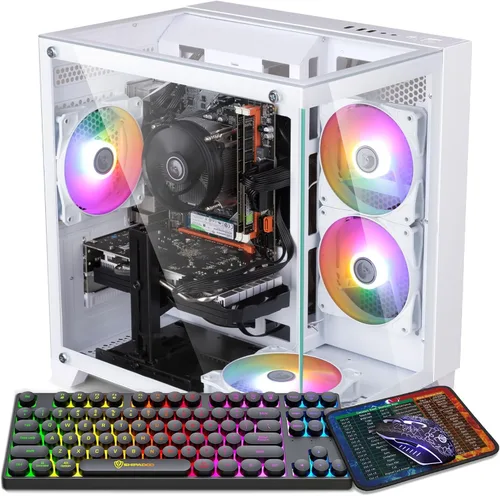 Vista 9 de Computadora de Escritorio Torre PC, Intel Core i7-4770-3.4GHz, RAM DDR3 de 16 GB, disco duro SSD M.2 de 512 GB, ventilador RGB x 3, Wi-Fi 6.0, USB