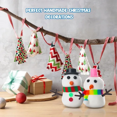 Vista 4 de Kit de manualidades de arcilla de muñeco de nieve de Navidad: construcción a granel, actividades navideñas de muñeco de nieve, juguetes de fiesta