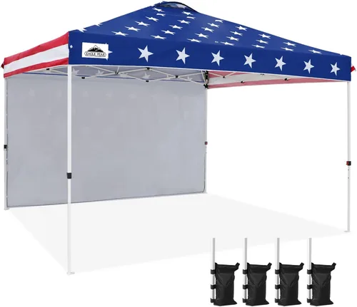 Vista 123 de EAGLE PEAK - Tienda de campaña desplegable con toldo, 1 pared lateral, fácil de montar, tienda para eventos, protección solar para exteriores, bolsa
