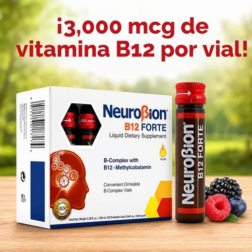 Vista 4 de Neurobion Megabition B12 Forte 10 frascos x 0.3 fl oz
