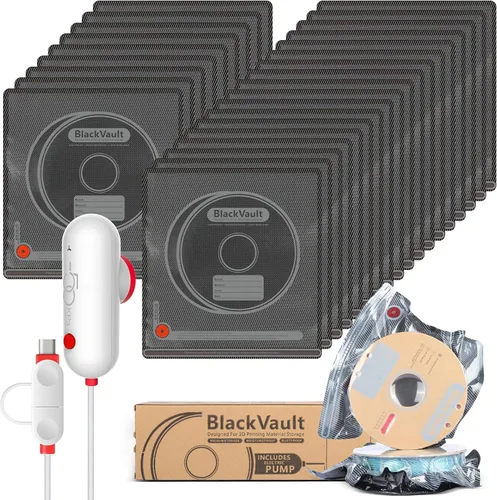 Vista 8 de Vacbird Kit de almacenamiento al vacío de filamento con bomba USB, paquete de 20 bolsas selladas al vacío a prueba de luz para filamento 3D, sellado