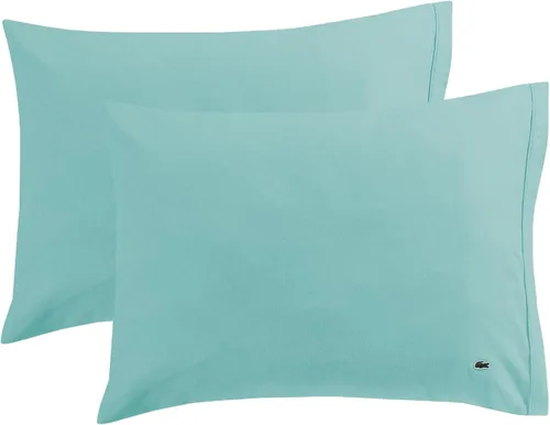 Vista 18 de Lacoste Juego de 2 fundas de almohada de percal 100% algodón – Fresco, crujiente, mate y duradero, certificado Oeko-Tex – Sólido, gris oscuro